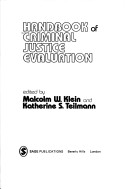 Book cover for Handbook of Criminal Justice Evaluation