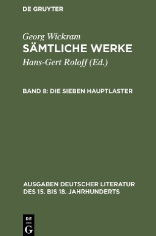 Cover of Samtliche Werke, Band 8, Die sieben Hauptlaster