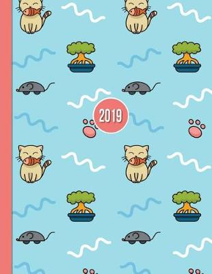 Book cover for 2019 Planner; Cat With Fish
