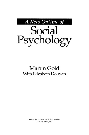 Cover of A New Outline of Social Psychology