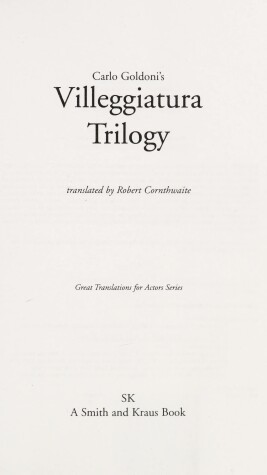 Book cover for The Villeggiatura Trilogy