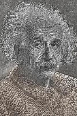 Book cover for Drawing of Albert Einstein - Blank Lined Notebook