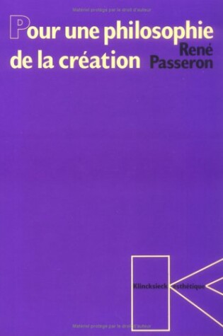 Cover of Pour Une Philosophie de la Creation