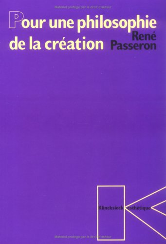 Book cover for Pour Une Philosophie de la Creation