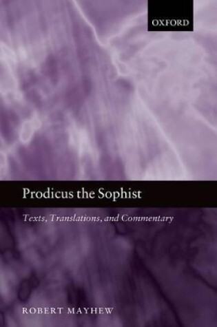 Cover of Prodicus the Sophist