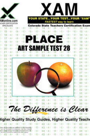 Cover of Place Art Sample Test 28 Teacher Certification Test Prep Study Guide