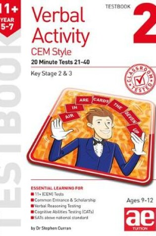 Cover of 11+ Verbal Activity Year 5-7 CEM Style Testbook 2