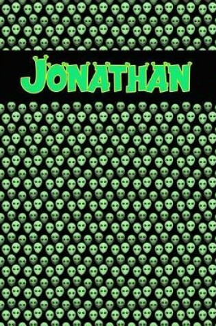 Cover of 120 Page Handwriting Practice Book with Green Alien Cover Jonathan