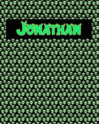 Book cover for 120 Page Handwriting Practice Book with Green Alien Cover Jonathan