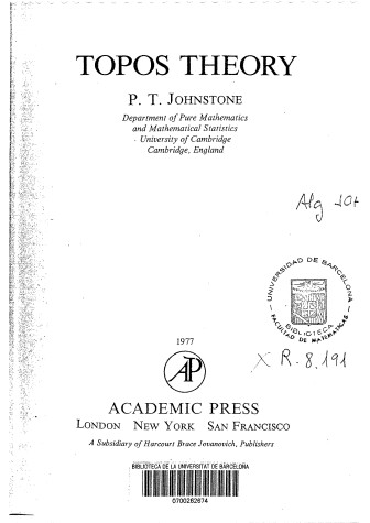 Cover of Topos Theory