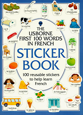 Book cover for First 100 Words in French Sticker Book