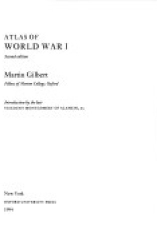 Cover of Atlas of World War One 2e (H) (Op)