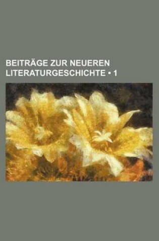 Cover of Beitrage Zur Neueren Literaturgeschichte (1)