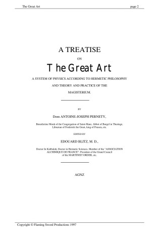 Cover of An Alchemical Treatise on the Great Art