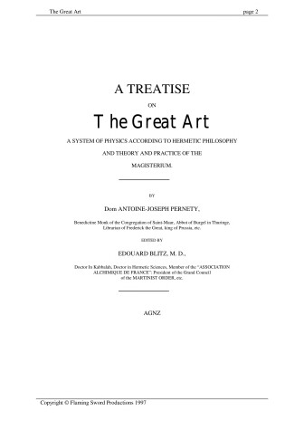 Book cover for An Alchemical Treatise on the Great Art