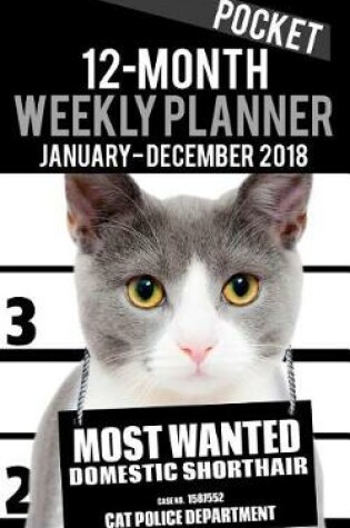 Cover of 2018 Pocket Weekly Planner - Most Wanted Domestic Shorthair