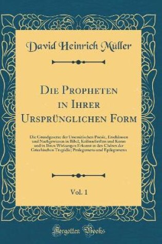 Cover of Die Propheten in Ihrer Ursprünglichen Form, Vol. 1