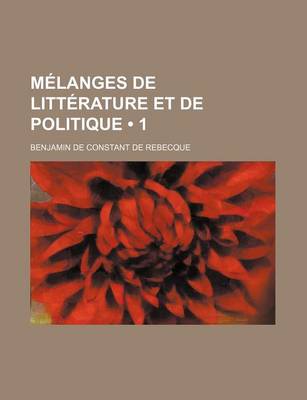 Book cover for Melanges de Litterature Et de Politique (1)