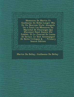 Book cover for Memoires de Martin Et Guillaume Du Bellai-Langei