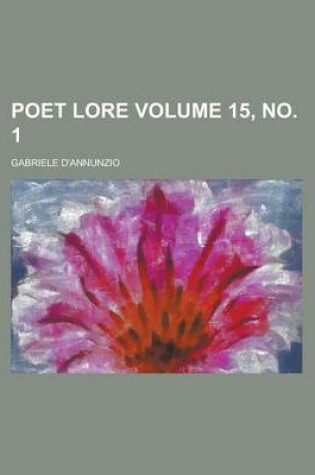 Cover of Poet Lore Volume 15, No. 1