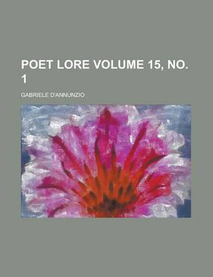 Book cover for Poet Lore Volume 15, No. 1