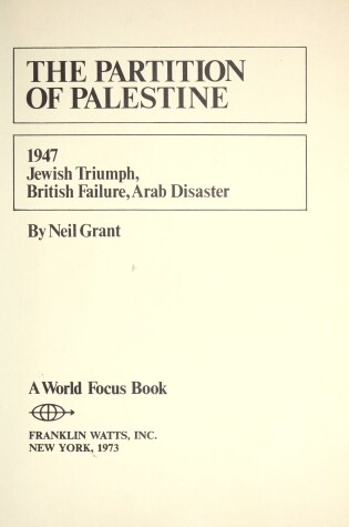 Cover of Partition of Palestine