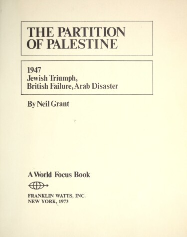 Cover of Partition of Palestine