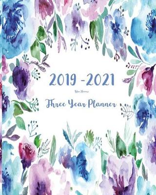 Book cover for 2019-2021 Three Year Planner-Blue Flowers