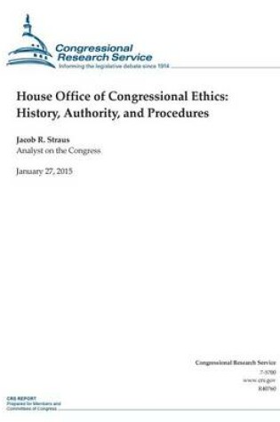 Cover of House Office of Congressional Ethics