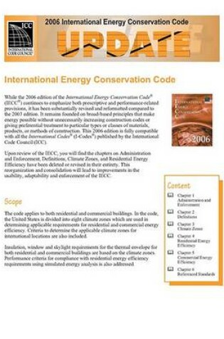 Cover of 2006 International Energy Conservation Code Update