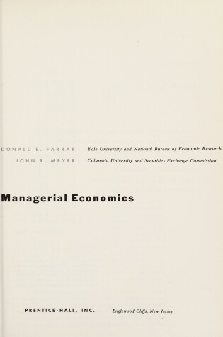 Cover of Managerial Economics