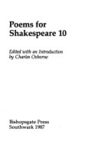 Cover of Poems for Shakespeare