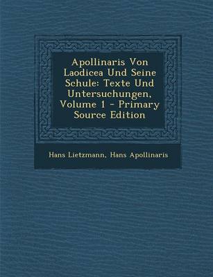 Book cover for Apollinaris Von Laodicea Und Seine Schule