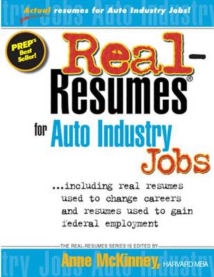 Book cover for Real-Resumes for Auto Industry Jobs