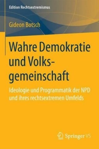 Cover of Wahre Demokratie Und Volksgemeinschaft