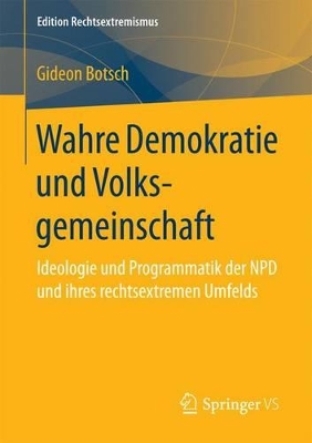 Book cover for Wahre Demokratie Und Volksgemeinschaft