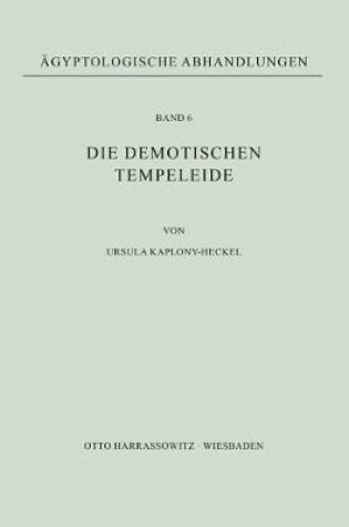 Cover of Die Demotischen Tempeleide