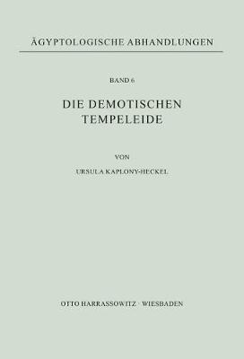 Book cover for Die Demotischen Tempeleide