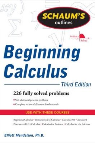 Cover of Schaum's Outline of Beginning Calculus, Third Edition