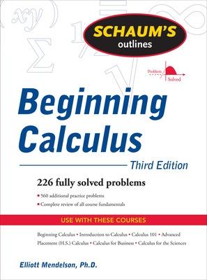 Book cover for Schaum's Outline of Beginning Calculus, Third Edition