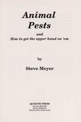 Cover of Animal Pests and How to Get the Upper Hand on 'Em