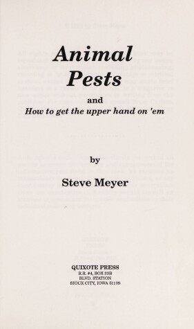 Book cover for Animal Pests and How to Get the Upper Hand on 'Em