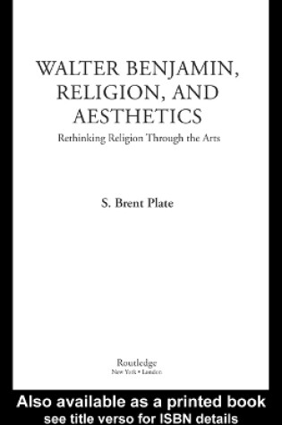 Cover of Walter Benjamin, Religion and Aesthetics