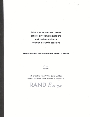 Book cover for Quick Scan of Post 9/11 National Counter Terrorism Policy Making and Implementation Selected European Countries Since 9/11