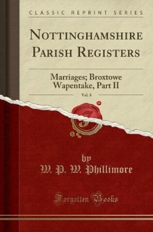Cover of Nottinghamshire Parish Registers, Vol. 8