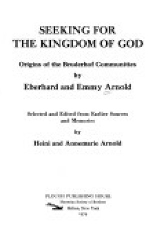 Cover of Seeking for the Kingdom of God