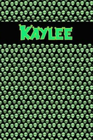 Cover of 120 Page Handwriting Practice Book with Green Alien Cover Kaylee