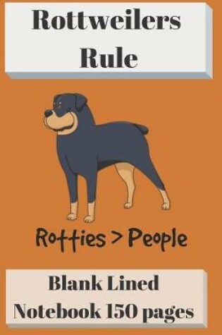 Cover of Rottweilers Rule Blank Lined Notebook 6 X 9 150 Pages