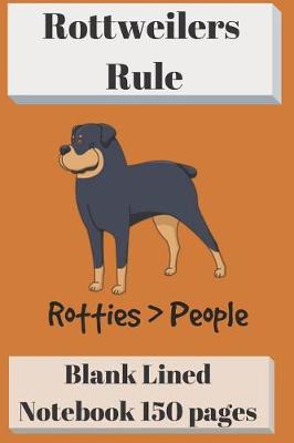 Book cover for Rottweilers Rule Blank Lined Notebook 6 X 9 150 Pages