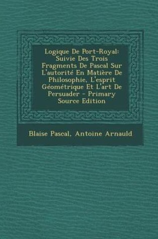 Cover of Logique de Port-Royal